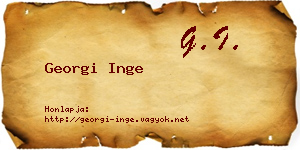 Georgi Inge névjegykártya